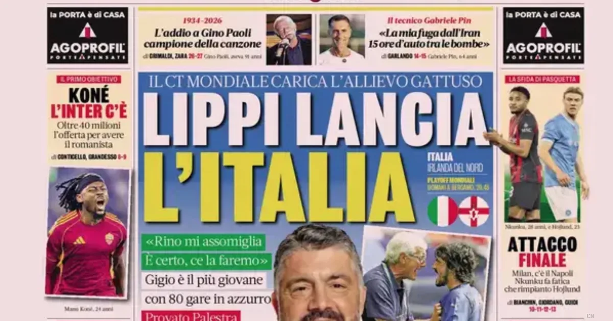 Lippi sostiene Gattuso, l'Italia sfida l'Irlanda del Nord: mercato agitato tra Napoli e Juve