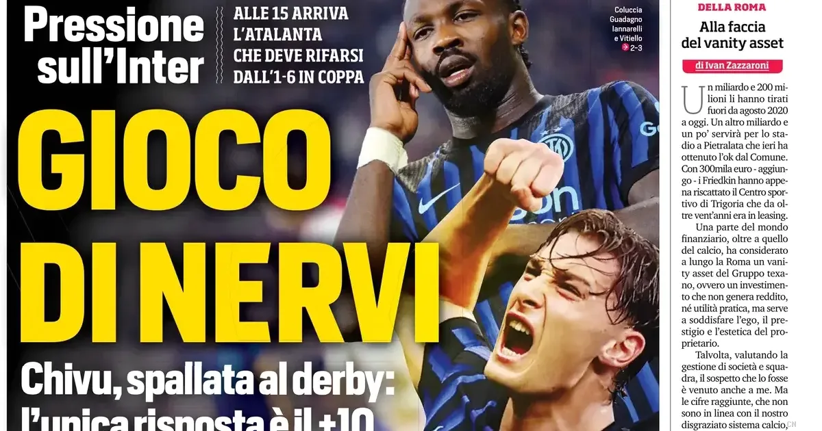 Inter sotto pressione contro l'Atalanta, Juve a Udine per David. Roma: ok dello stadio
