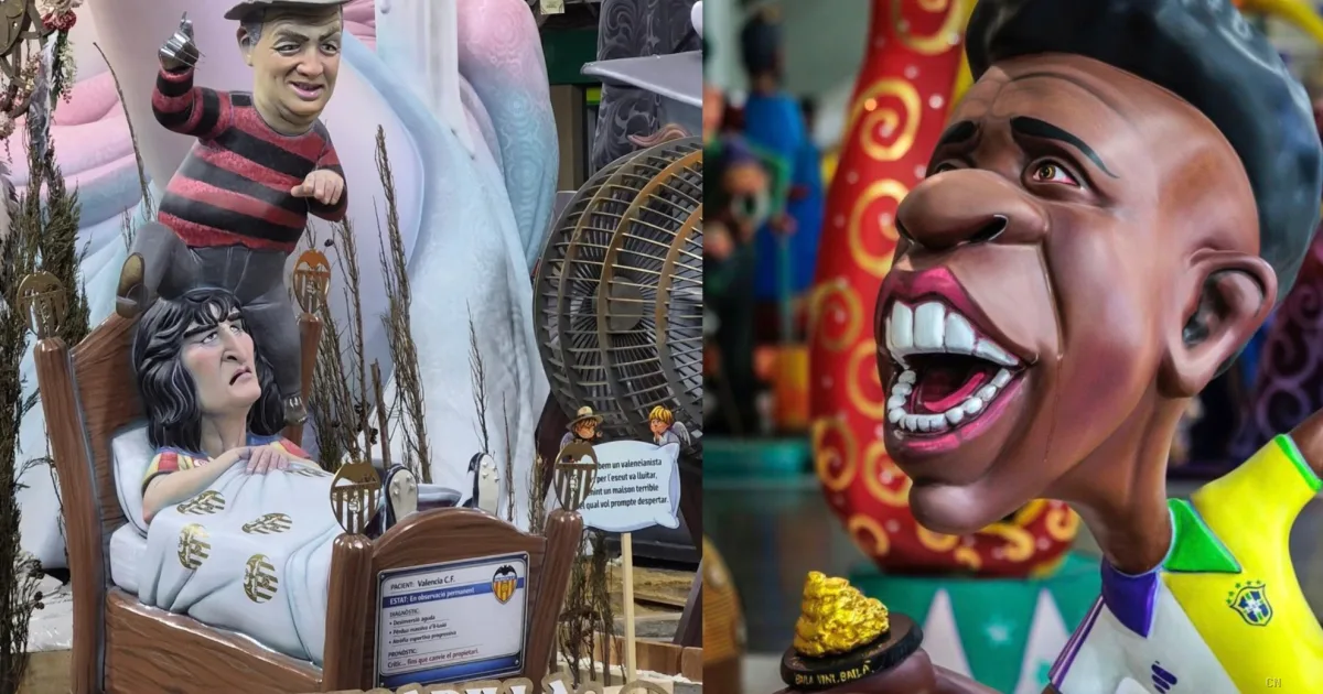 Le Fallas di Valencia bruciano la 'incubo Lim': Kempes vittima di Freddy Krueger