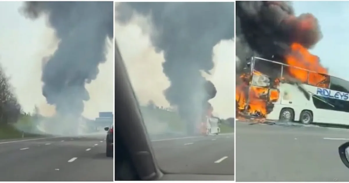 Incendio in autostrada: pullman di tifosi del City in fiamme prima della finale di Carabao Cup