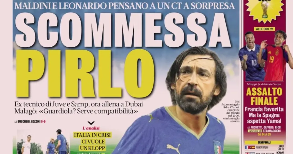 Svolta Italia: Pirlo per la panchina azzurra, mentre la Roma punta Garnacho e l'Inter perde Khalaili
