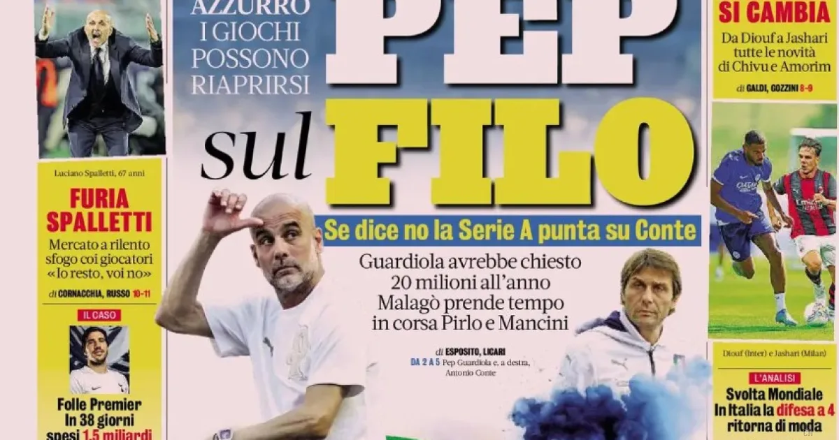 Guardiola e il sogno azzurro da 20 milioni: Spalletti furioso e il mercato della Juve al bivio