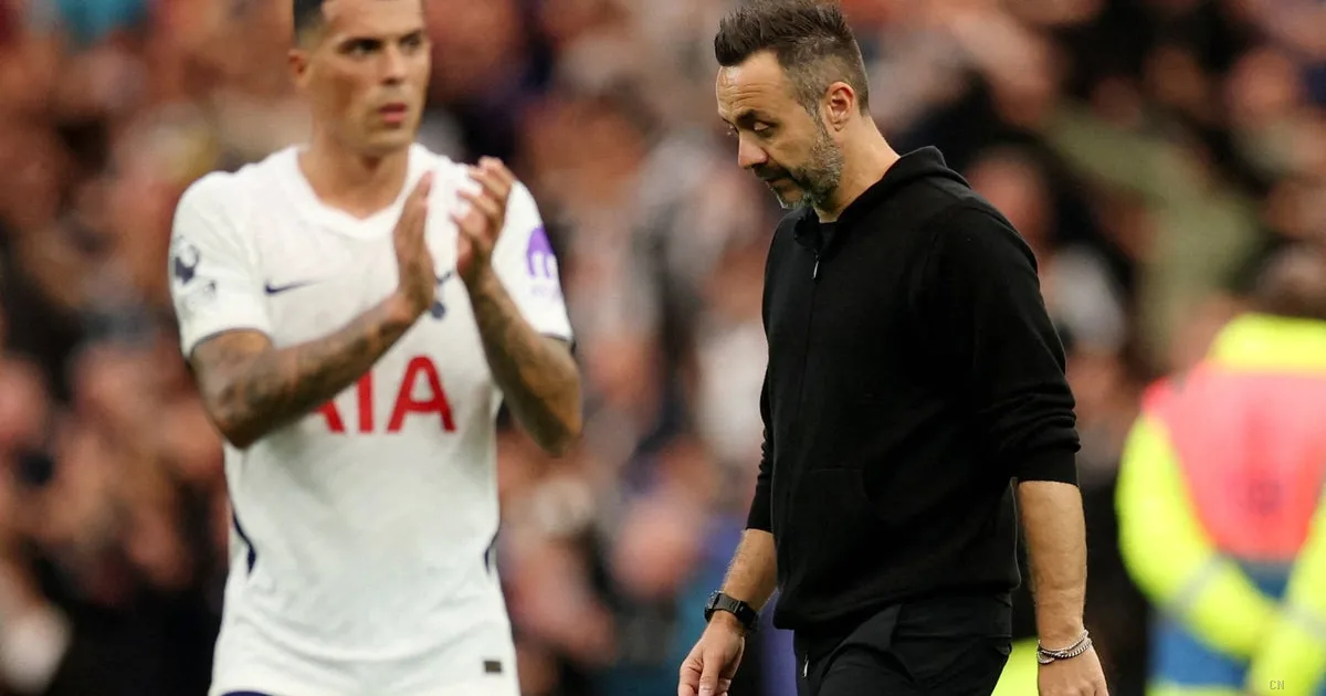 Tottenham in crisi, De Zerbi chiede scusa dopo il KO col Newcastle: "Niente panico, serve tempo"