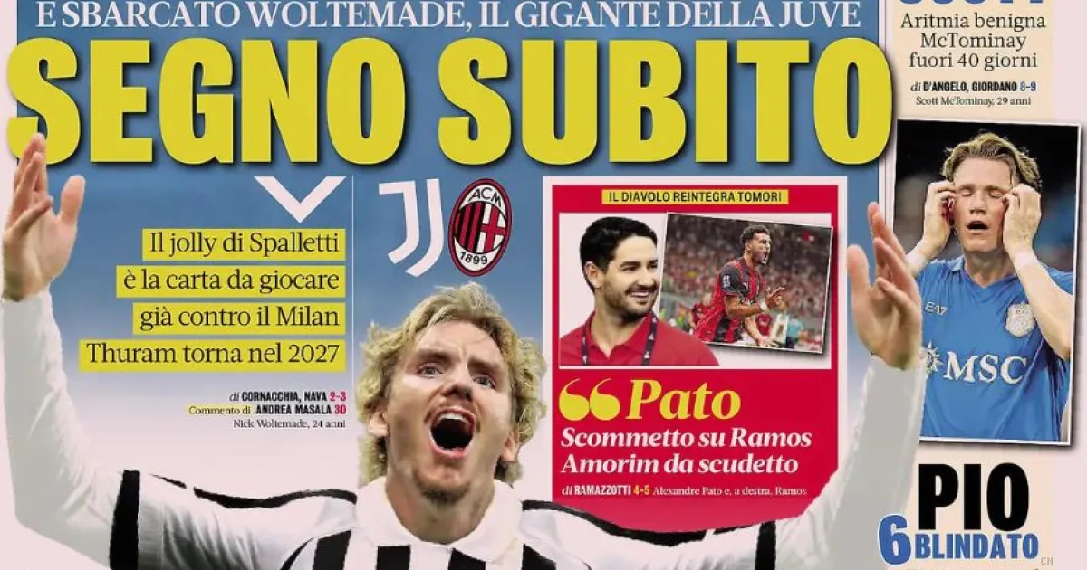 Sua Altezza Juventus: rivoluzione fisica per Allegri. Shock Napoli: McTominay si ferma per un'aritmia